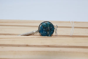 Apatite Key Silver Plated Necklace