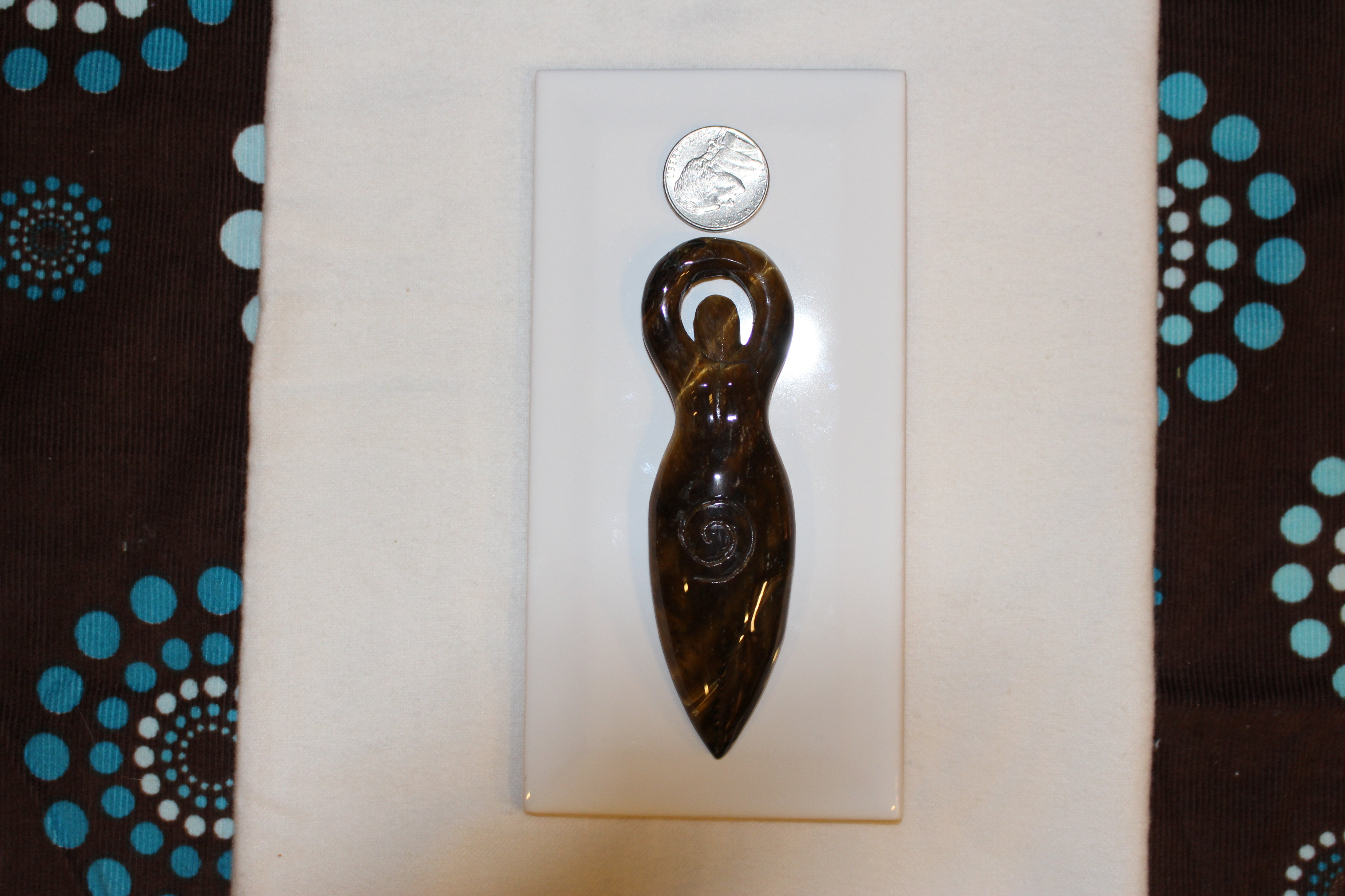 Goddess carvings-  Tigers Eye - Rose Quarts- Obsidian