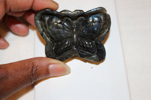 Labradorite  Butterfly Carving