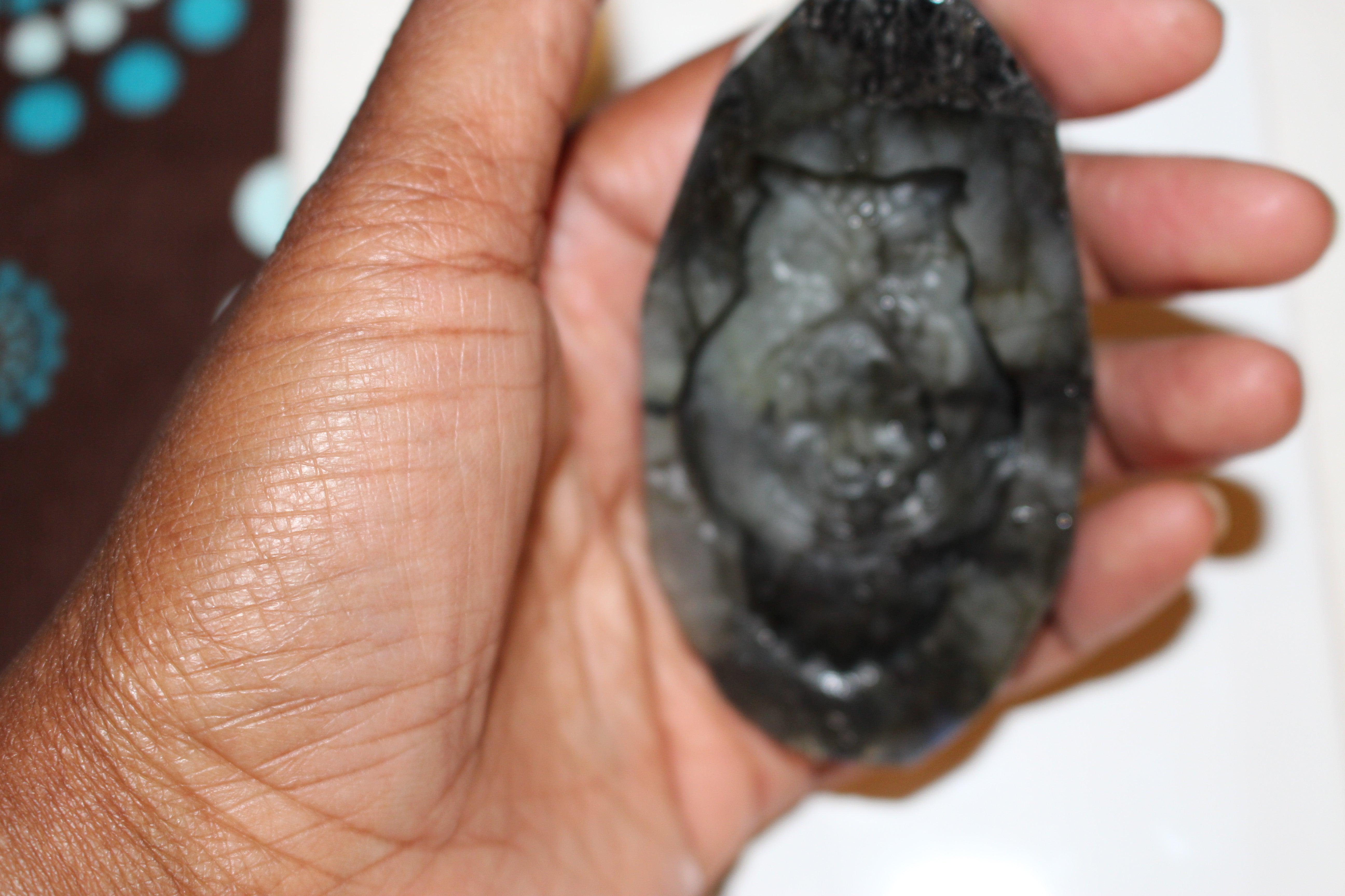 Labradorite Owl and Skull Carving