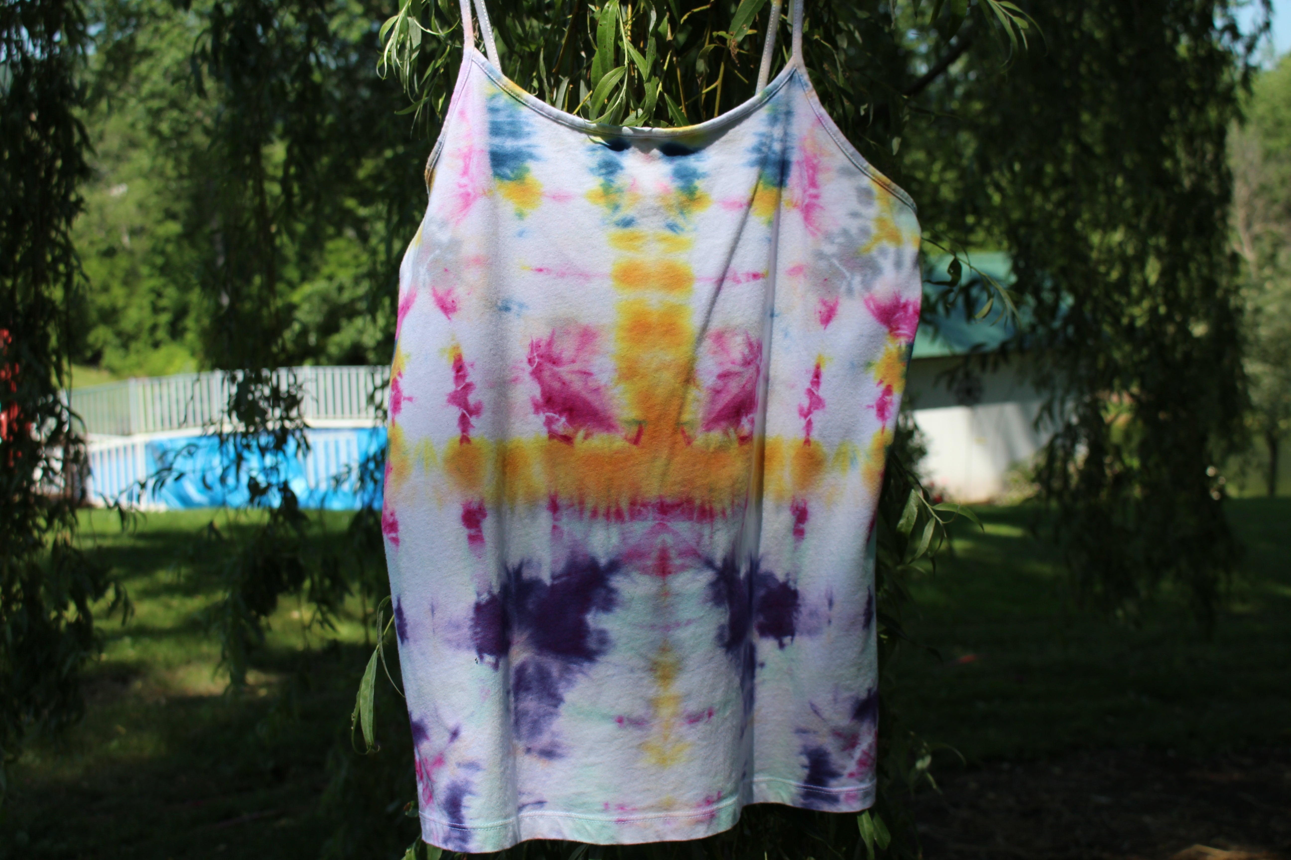 Tie Dye - 2 - Large - Women's spaghetti string tank.