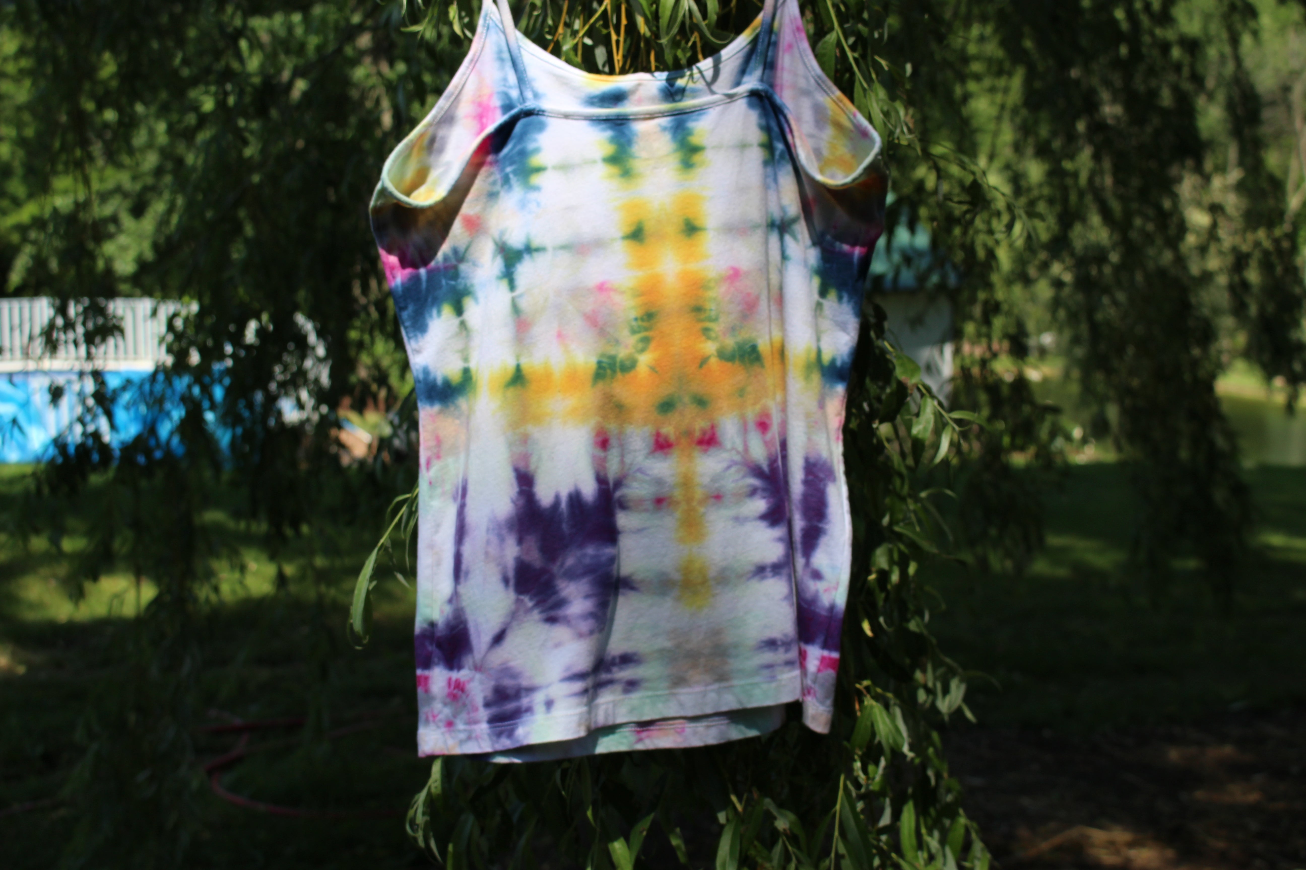 Tie Dye - 2 - Large - Women's spaghetti string tank.