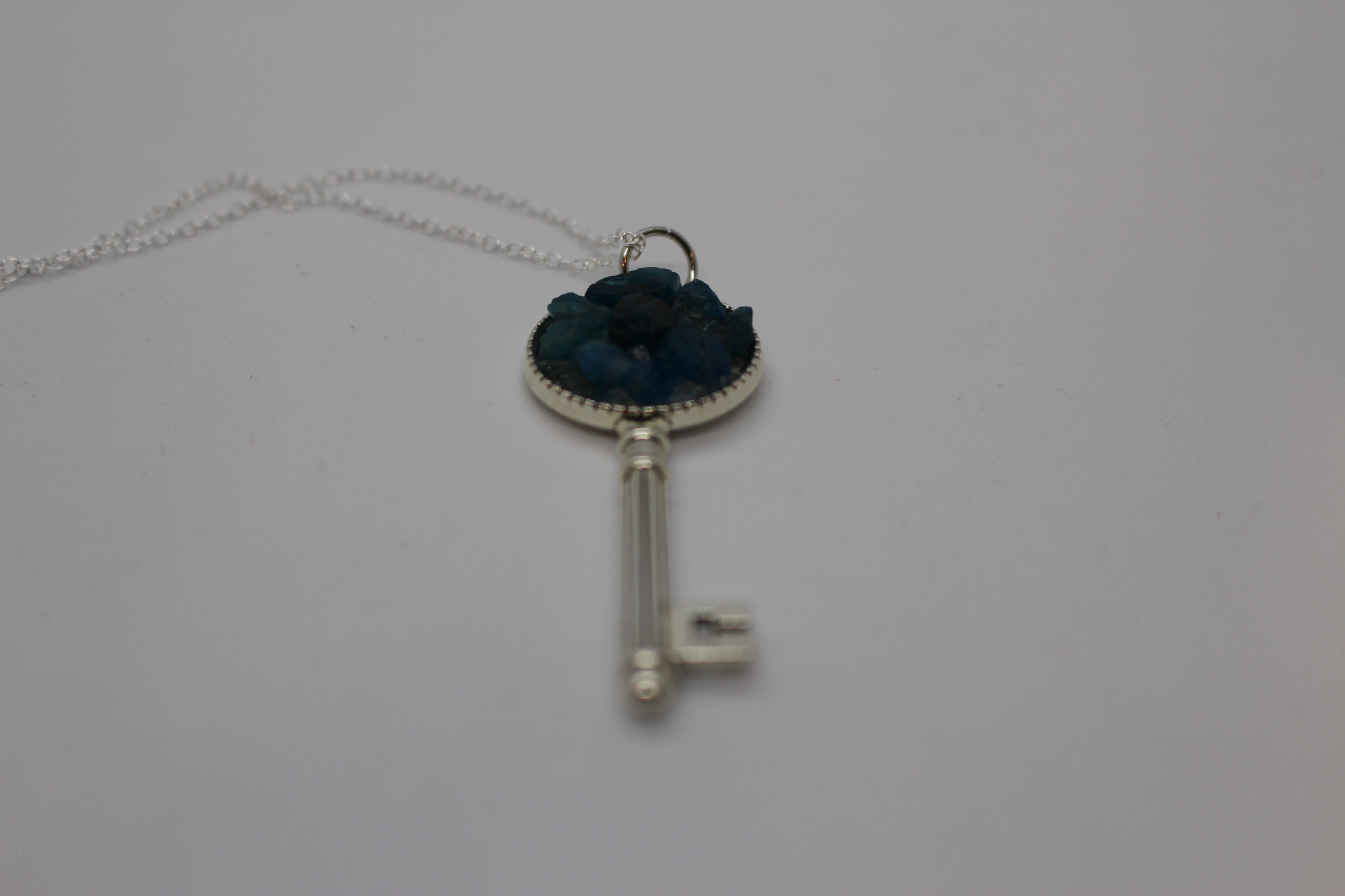 Apatite Key Silver Plated Necklace