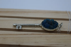 Apatite Key Silver Plated Necklace