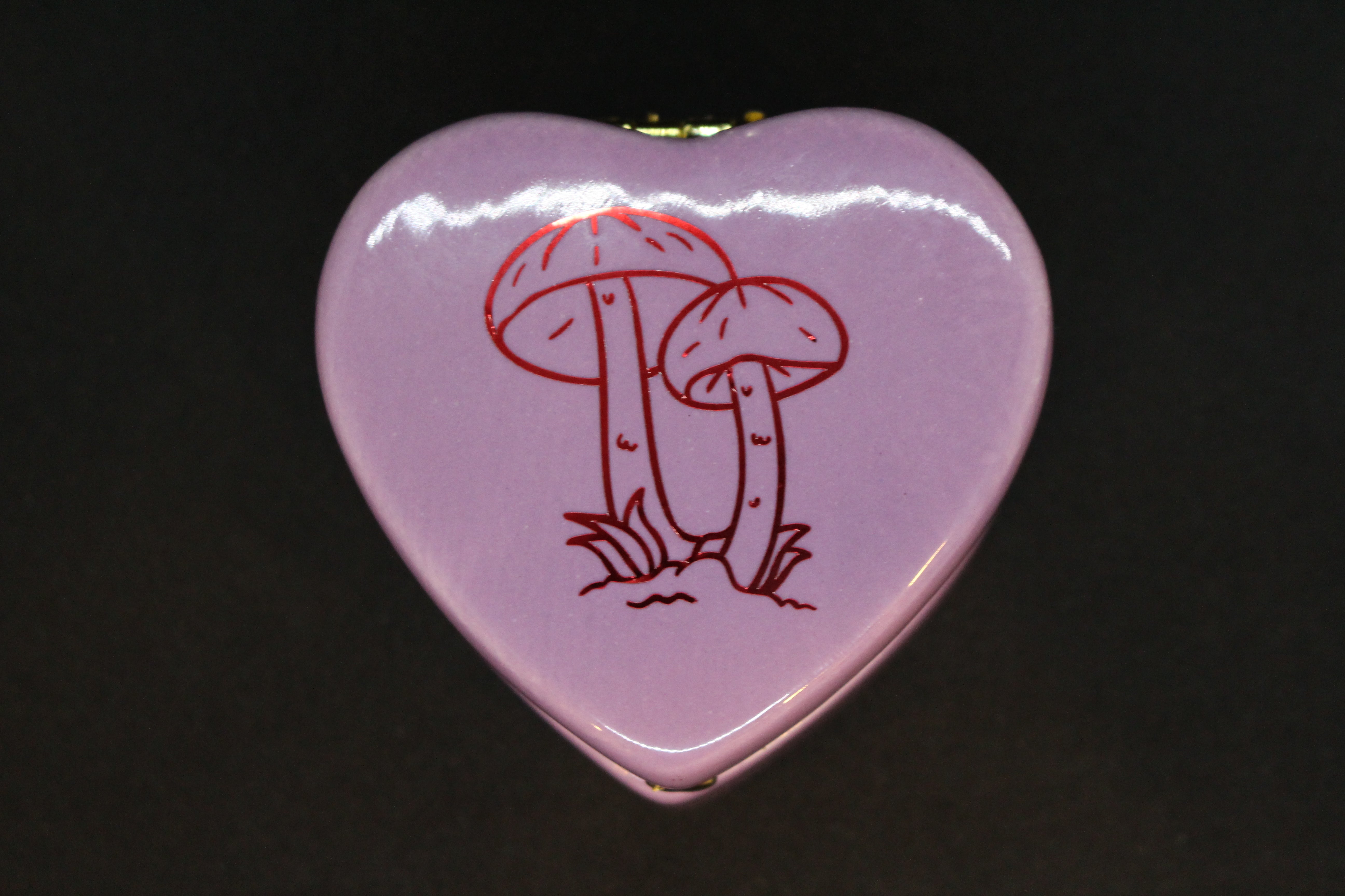 Heart Keep Sake Box - Mushrooms - Pink