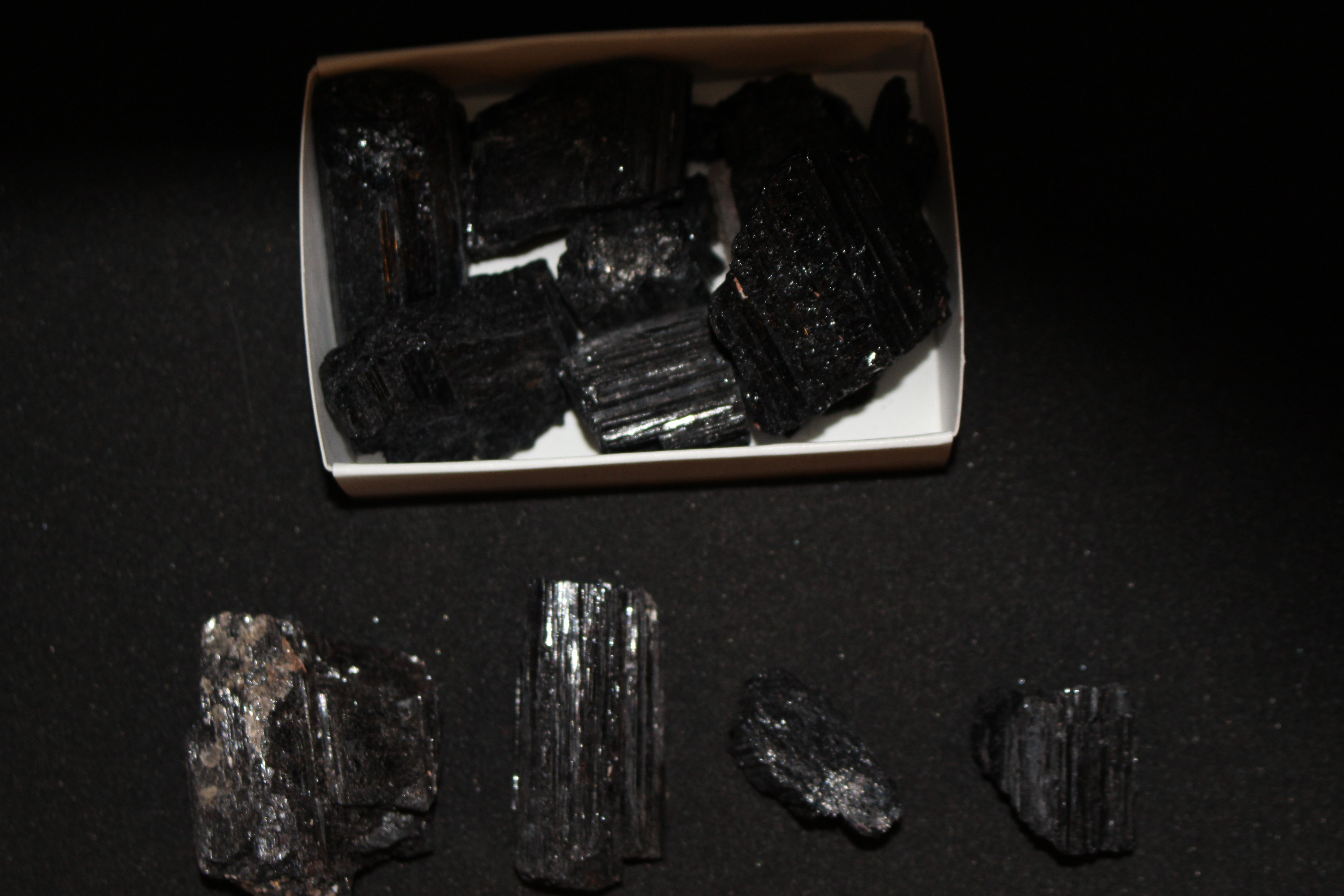 Nice sized chunks of raw black tourmaline