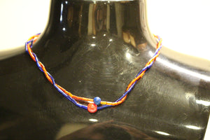 Seed Bead Necklace  - Blue and Red