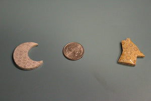 Fossil Coral Carvings - Wolf and Moon