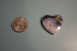 Druze Purple Moss Agate Heart Carving