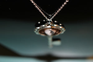 Necklace - Silver plated Chain and Key - Moonstone -Red Nevada Desert Sand