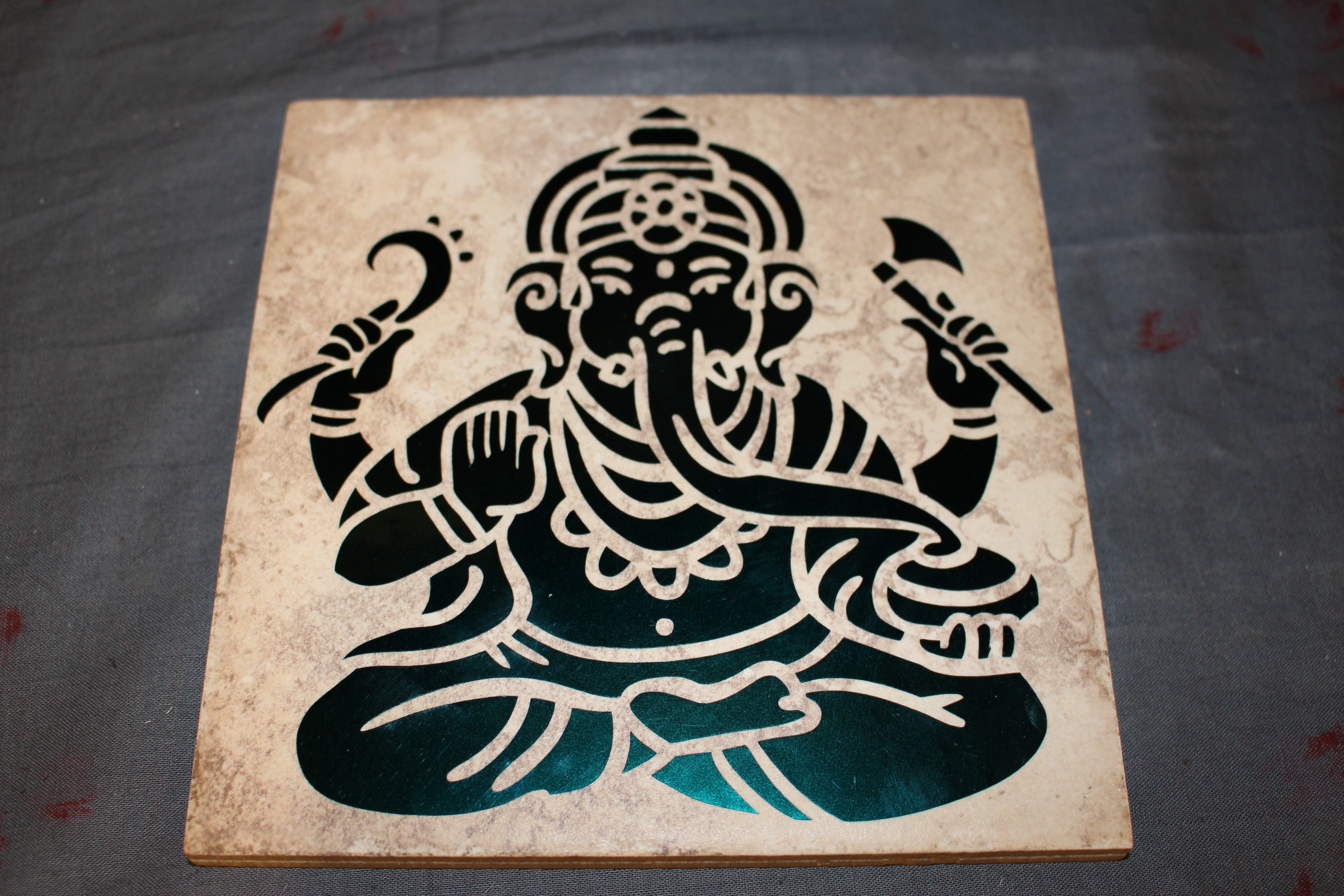 Altar Tile - Moon -  Sun - Ganesha