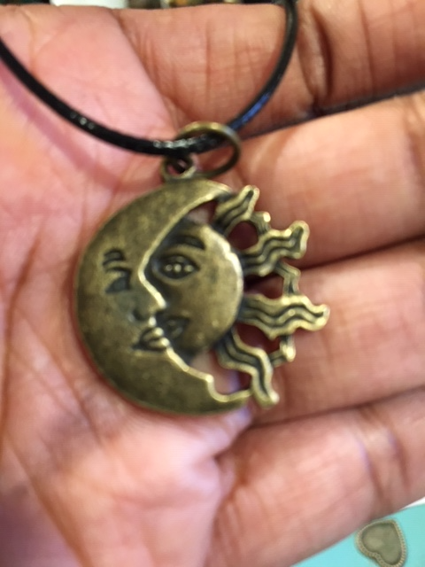 Bronze Sun and Moon - Necklace