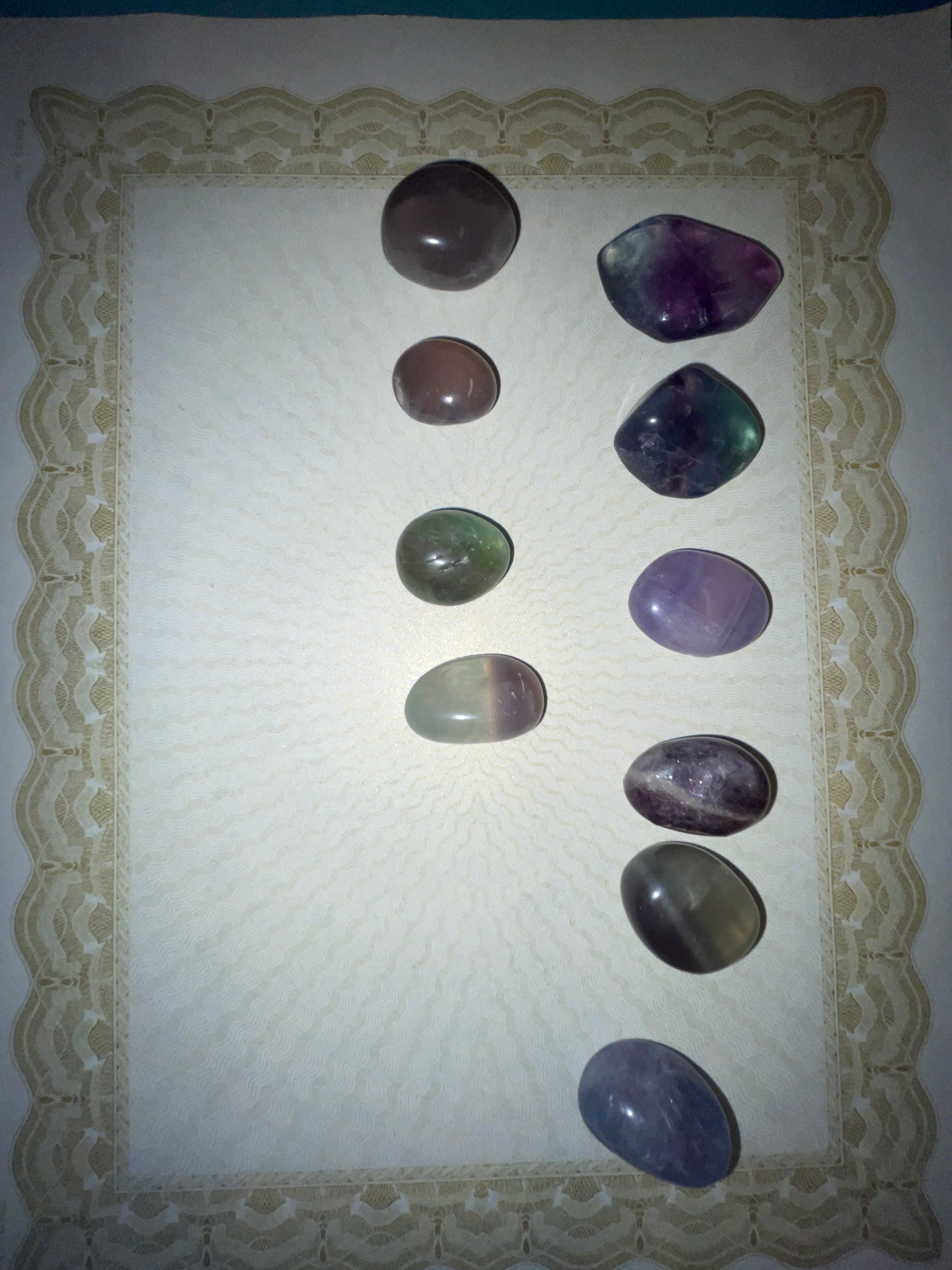 Fluorite tumbles