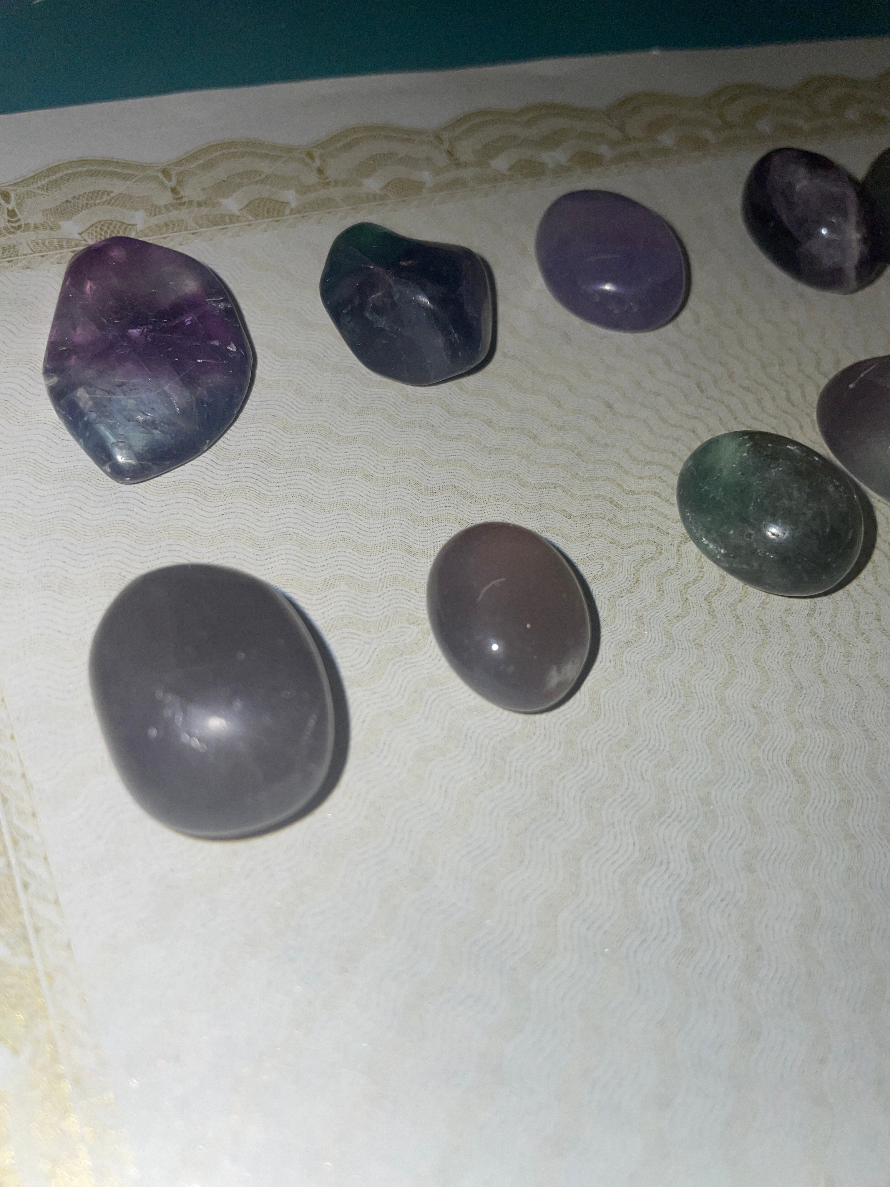 Fluorite tumbles